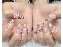 プトゥプトゥ(ptu ptu)/ボルドー×ツイードネイル