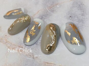 ネイルチックコウベ 銀天街店(Nail Chick kobe)/ブルー×ゴールドネイル