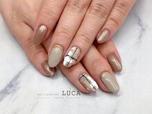 ネイルアトリエルカ(nail atelier LUCA)/M-19 大人可愛いチェックネイル
