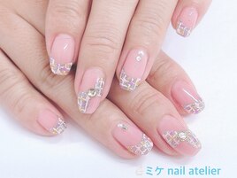 ツイードリボンネイル