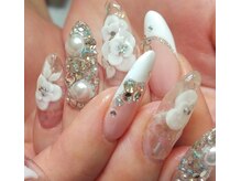 クリスタルネイル パークプレイス店/個性派ゴージャスクリアスカルプ