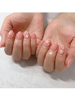 ブラン(blanc)/ピンクの桜ネイル