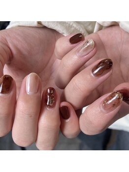 ネウィ ネイル 京橋(newi nail)/ブラウン×インク【newiネイル】