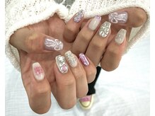 ルアナネイルナゴヤ(LUANA nail nagoya)/リボンらくがきネイル