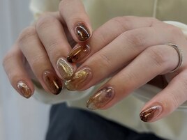 autumn brown／シンプルネイル