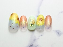 ひまわりネイル全員￥8980