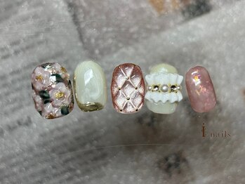 アイネイルズ 横浜EAST店(I-nails)/ぷっくりお花キルティングネイル