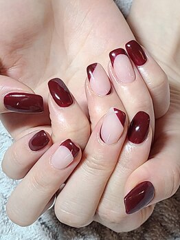 ネイルアンドまつげエクステ専門サロン スリー(THREE)/デザインボルドー