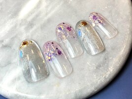 くすみカラーマグネットネイル