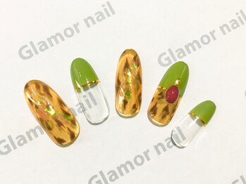 グラマーネイル(Glamor nail)/レオパード柄×ホロ
