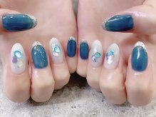 プライズアイリス アイラッシュ 池袋東口店(prize Iris eyelash)/クリアブルーシェルネイル