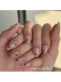かわいいハートネイル