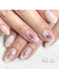 雪の結晶/ピンク