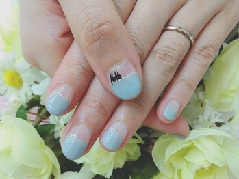 プルミエ ネイル(Premier Nail)/ストレートフレンチ★猫パーツ