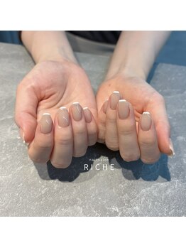 リッシュ(RICHE)/ベージュ×白ライン