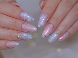 夏　夏ネイル　人魚ネイル