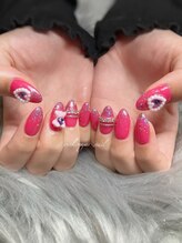 ピンクシュガーネイル(pink sugar nail)/Valentine nail♪
