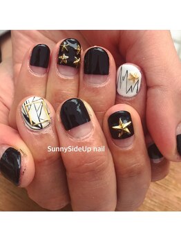 サニーサイドアップ ネイル(Sunny SideUp nail)/幾何学模様 monotone art