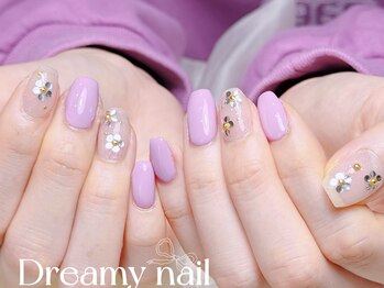 自爪持ち込みデザイン4本ネイル