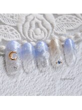 たゆ ネイル(たゆnail)/ブルーキラキラ雲ネイル