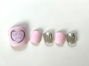 ネイルメゾン 天神店(NAIL MAISON)/ピンク落書きミラー¥7500