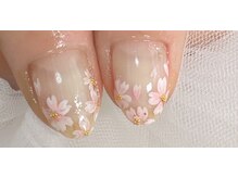 テテ ネイル(Tete..nail)/桜手書きアート