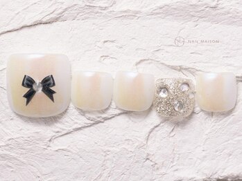 ネイルメゾン 渋谷店(NAIL MAISON)/リボンオーロラジュエル￥7500
