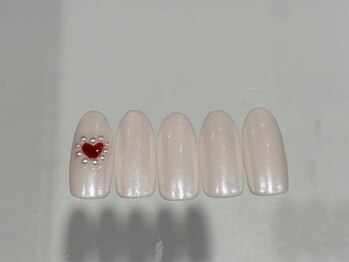 ビュー バイ ネオリーブ 用賀店(beau'r by neolive)/パールハートネイル