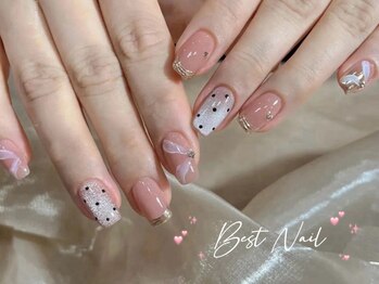 ベストネイル 渋谷109前店(Best Nail)/ゴールドミラーフレンチ