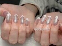ピカネイル 上野 御徒町(Pika Nail)/フラッシュフレンチｘピンクｘ夏