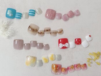 ミュアルネイル(Myuaru.nail)/フットネイル定額デザイン¥8,250