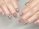 ブラウン系ニュアンスネイル