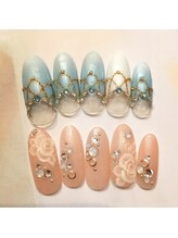 ハニーズネイル(Honey's Nail)/シンデレラネイル &nbsp;3Dバラネイル