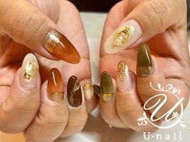 秋冬カラーニュアンスネイル