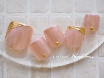 ネイルサロン ブランシュール(Nail Salon Blancheur)/ペールピンクのオーロラフット