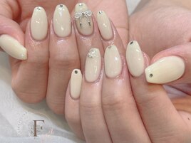 シンプル/リボンネイル