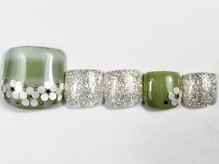 ネイルメゾン 渋谷店(NAIL MAISON)/チェックお花ホロラメ¥7500