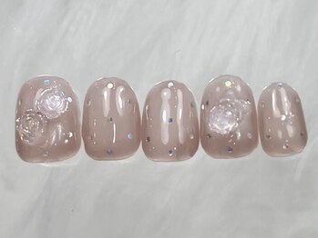 ネイルメゾン 渋谷店(NAIL MAISON)/ドットホロバラリボン¥6500