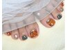 【見えた瞬間かわいい】親指アート付きフットネイル¥6930