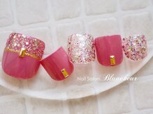 ネイルサロン ブランシュール(Nail Salon Blancheur)/マゼンダピンクのラメフット