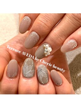 ベージュフラワー