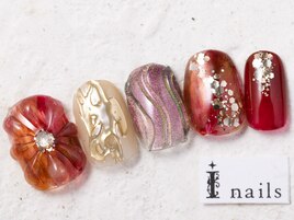 ボルドーぷっくりフラワー