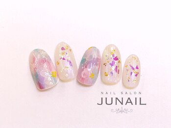 ネイルサロン ジュネイル(NAIL SALON JUNAIL)/春のタイダイフラワーネイル