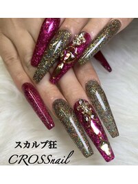 ラメとビジューネイル