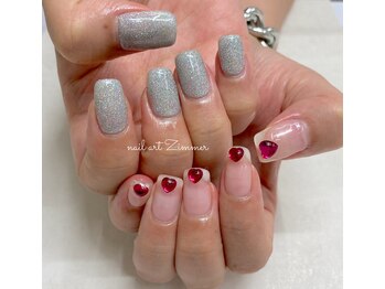 ネイルアート ジマー/クリアニュアンスとラメ