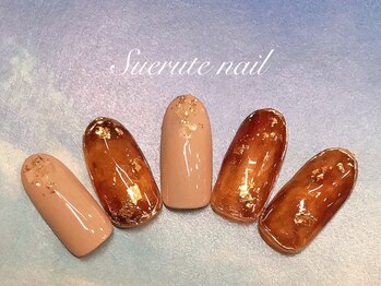 スエルテ ネイルサロン 北千住店/大人上品べっ甲ネイル ¥8000