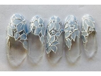 ヘアーアンドネイル ルシア(Hair&Nail Lucia)/花柄レースネイル