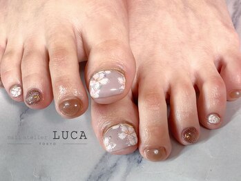 ネイルアトリエルカ(nail atelier LUCA)/W-581 ブラウンマグ×桜ネイル