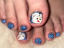 アミュリー ネイル アトリエ(Amury nail atelier)/フラッシュラメ 雪 スノーマン