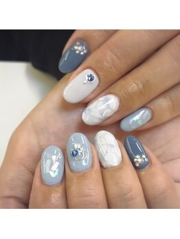 ネイルサロン ジュネイル(NAIL SALON JUNAIL)/サマーブルー フラワー